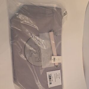 Tory Burch Light Gray Tote with Logo New With Tag Firm On Price